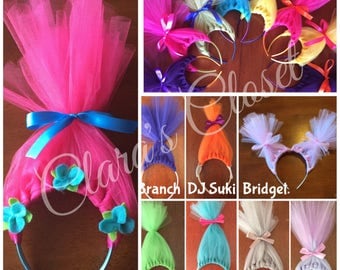 Trolls Birthday, Party Favors, Princess Poppy, Trolls Headband, Headband, Trolls Hair, Trolls Dress up
