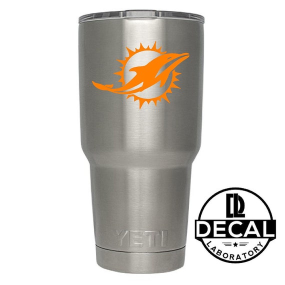Yeti Decal Sticker - Miami Dolphins Decal Sticker For Yeti RTIC Rambler Tumbler Coldster Beer Mug