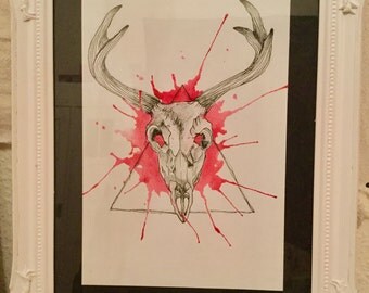 Items similar to Hand-painted deer skull on Etsy