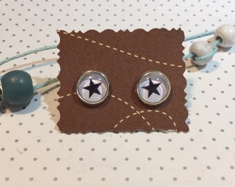 Star Stud Earrings cabochon