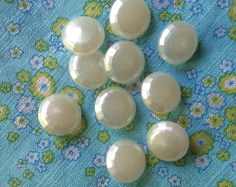 10 vintage pearly plastic buttons c1960s