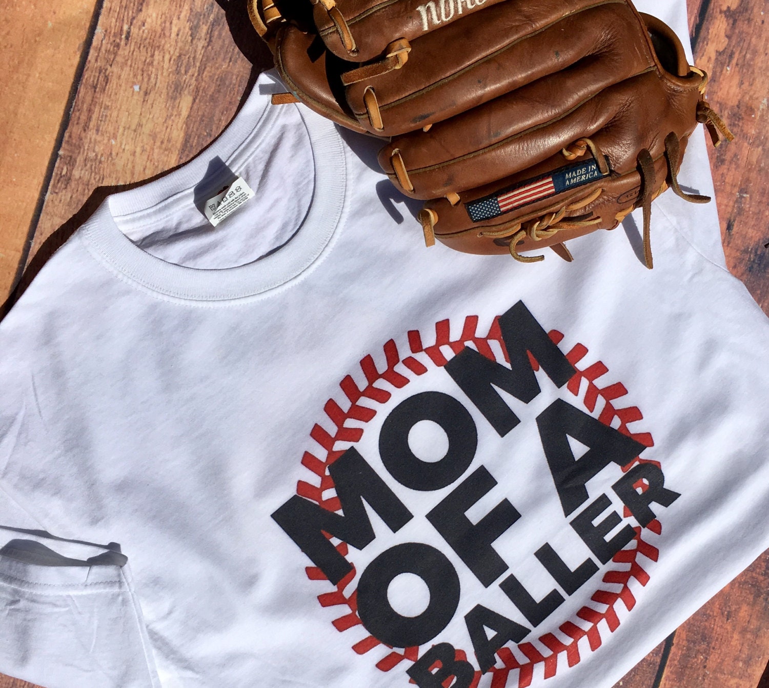 Mom of a Baller Tee; Women's t-shirt; Baseball Mom T Shirt; Baseball Gift; Baseball; Baller Mom; Baseball Shirt; Base ball mom