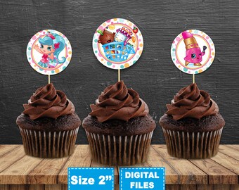 Shopkins cupcake topper, shopkins cake toppers, shopkins birthday, shopkins party, shopkins instant download, shopkins printable, digital