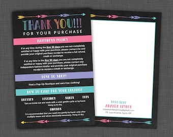 Happiness Policy - Lularoe Thank You Card - Lularoe Care Card with Thank You Note - PERSONALIZED