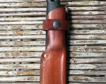 Mora Garberg handmade leather knife sheath .