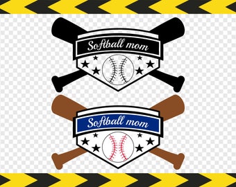 Softball mom SVG DIY Shirts Sign Gifts Decal Clipart Silhouette Cricut cut files Dxf Pdf Png