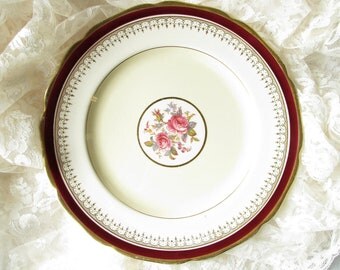Cake plate service plate Big cake plate Cake dish Johnson bros dish Pareek plate Roses plate English style plate
