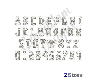 Bones Alphabet - Machine Embroidery Font