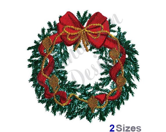 Christmas Wreath Machine Embroidery Design