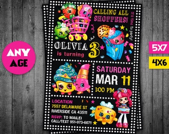 Shopkins Invitation, Shopkins, Shopkins Party, Shopkins Printable, Shopkins Invite, Shopkins Birthday Party, Shopkins Card