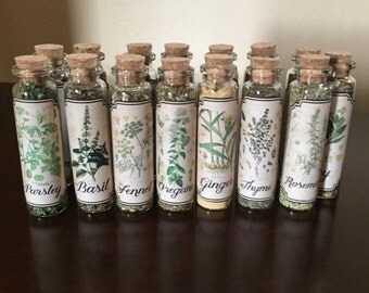Herb vials ~ Witchcraft ~ Wicca ~ Pagan, set of 15, 20 ml. On Sale now!!!