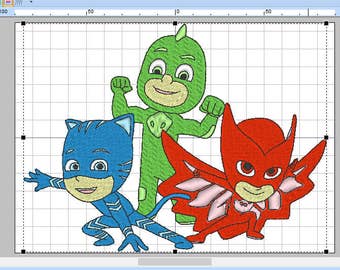 PJ masks machine embroidery design, instant download