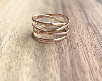 Large Gold Wrap Ring, Gold Wrap Ring, Gold Ring, Delicate Gold Ring, Gold Jewelry