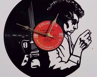 Bob Dylan vinyl record wall clock, vintage record, classic Iconic legend legendary cover, retro clock, old school pop rock and roll