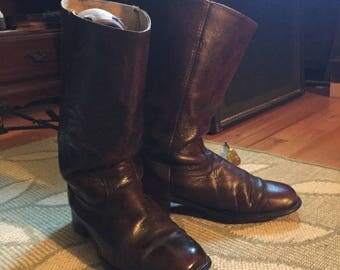 White Frye Boots Vintage 1960s Cowboy 7 C