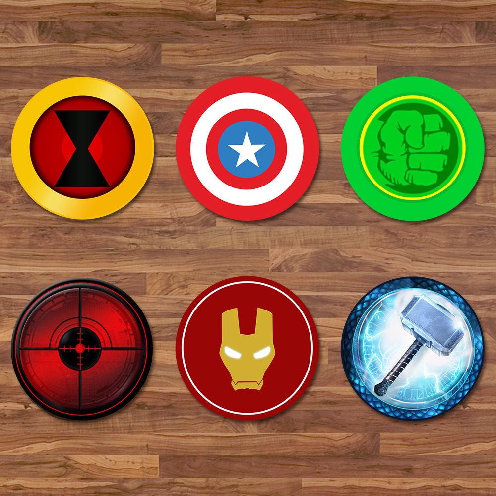 the avengers cupcake toppers avengers stickers logos