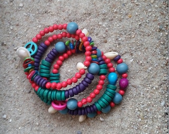 Karibean feeling bracelet memory wire