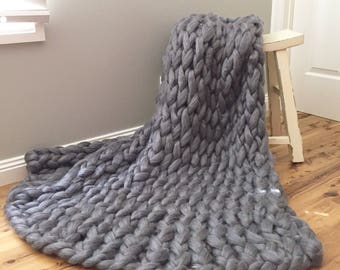 The Knitted Kitty Chunky Knit Throw Blanket