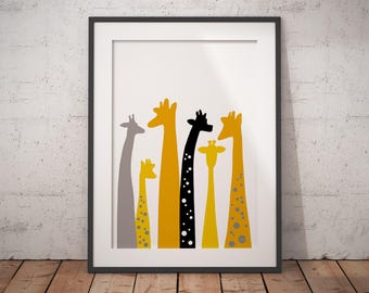 Giraffe nursery, giraffe print, personalised nursery, nursery decor, safari nursery, giraffe gift, giraffe decor, trending now, nursery art