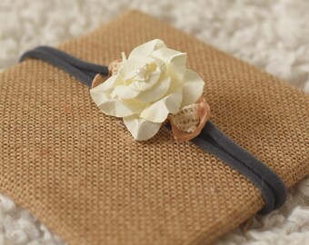 newborn grey stretch headband prop