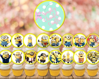 Minions Cupcake Toppers, Printable Minions Cupcake Toppers, Minions Toppers, Minions Birthday Party, Minions Cake Toppers, Minions Cupcakes