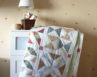 Quilt, cotton blanket, modern quilt, homemade quilt, summer quilt