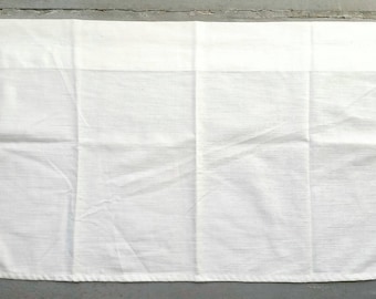 Minimalist Textured White Cotton Café Curtain. Small White Window Curtain. 27 x 13"