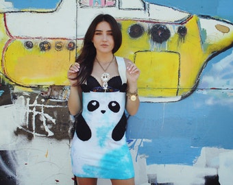 New York Couture *Limited Edition* Hand Dyed PINK or Blue Panda Dress