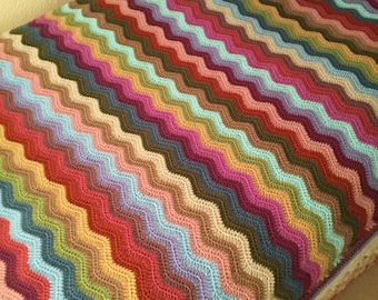 Crochet Blanket / Crochet Throw/Cottage Weekend Blanket / Crochet Afghan/ Single bed size/ Three Season Blanket Ready to ship