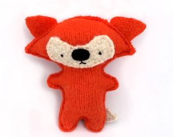 Orange Fox - Recycled Wool Sweater Plush Toy