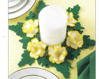 Floral Candle Ring ~ plastic canvas pattern ~ Annie's
