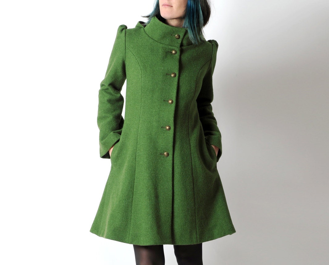 green wool jacket womens