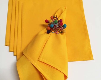 French Country Napkins, Yellow Cloth Napkins