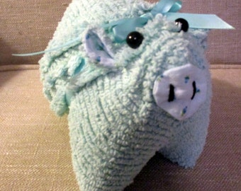 Piglet made from vintage Chenille bedspread