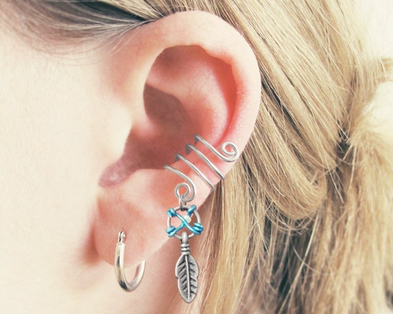 Dreamcatcher Ear Cuff Silver