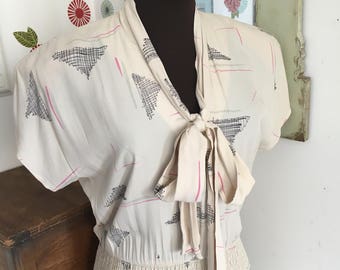 Vintage Swing Dress, 1970's Dress, 1940's Style
