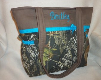 CAMO Mossy Oak Diaper bag duffle Break up in 2 styles couture handbag tote purse Great for Dad's diaper bag too Unisex baby shower gift