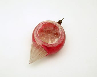 Antique Christmas Ornament Glass Ornament Indents Drop Spire Germany