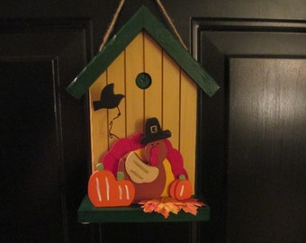 Hand Painted Thanksgiving Turkey Door Wall Hanging Sign Home Decor Jenuine Crafts