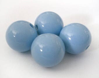 14mm Blue Periwinkle acrylic round beads - 6pcs