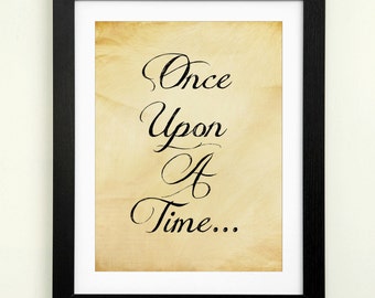 Once upon a time printable playroom art family room art reading nook art nursery wall art instant download kids room decor child wall art