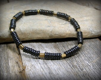 Mens Beaded Bracelet, Stretch Bracelet, Bracelet for Men, Mens Fashion, Bone Bracelet, Southwest Bracelet, Mens Jewelry, Stack Bracelet