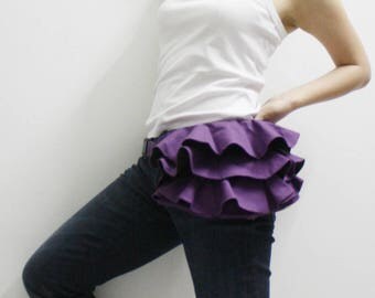 Ruffled Waist Pouch, Fanny Pack, Travel Pouch, Hip Bag, Party Bag, Zipper Pouch, Gift for Women, , Bridesmaid Gift - RWP - SALE 30% OFF