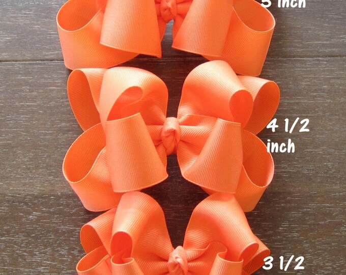 Neon Orange Hair Bow, Boutique Hairbow, Double Layered Bows, Party Bows, Pageant Bows, Baby Headband, Girls Neon Bows, Baby Neon Headband