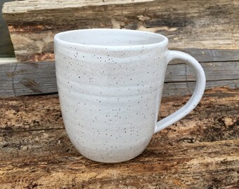 Stoneware Mug, White Pottery Mug, Ceramic Mug, Rustic Mugs, Farmhouse, Coffee Mug, Tea Cup, Handmade Pottery, j clay pottery. large mug
