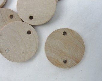 10 birthday board tags wooden Circles, 1.25" wooden disc, wood disk 1 1/4" x 1/8" thick unfinished DIY