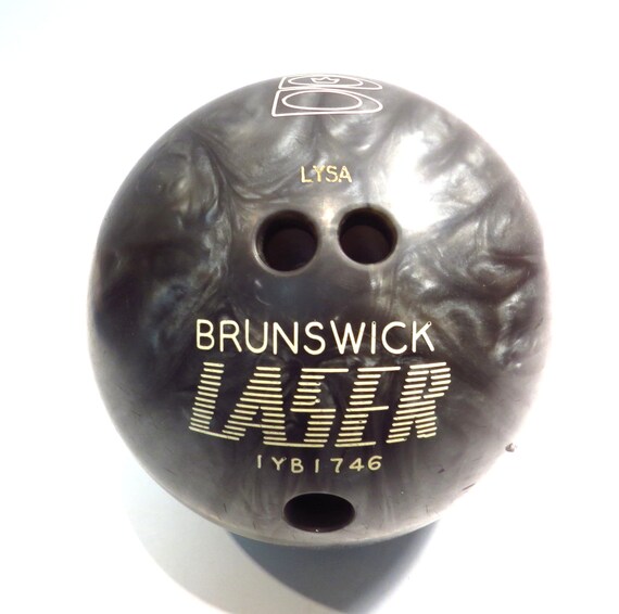 Grey Marble Laser Brunswick Bowling Ball Vintage Rockabilly 13