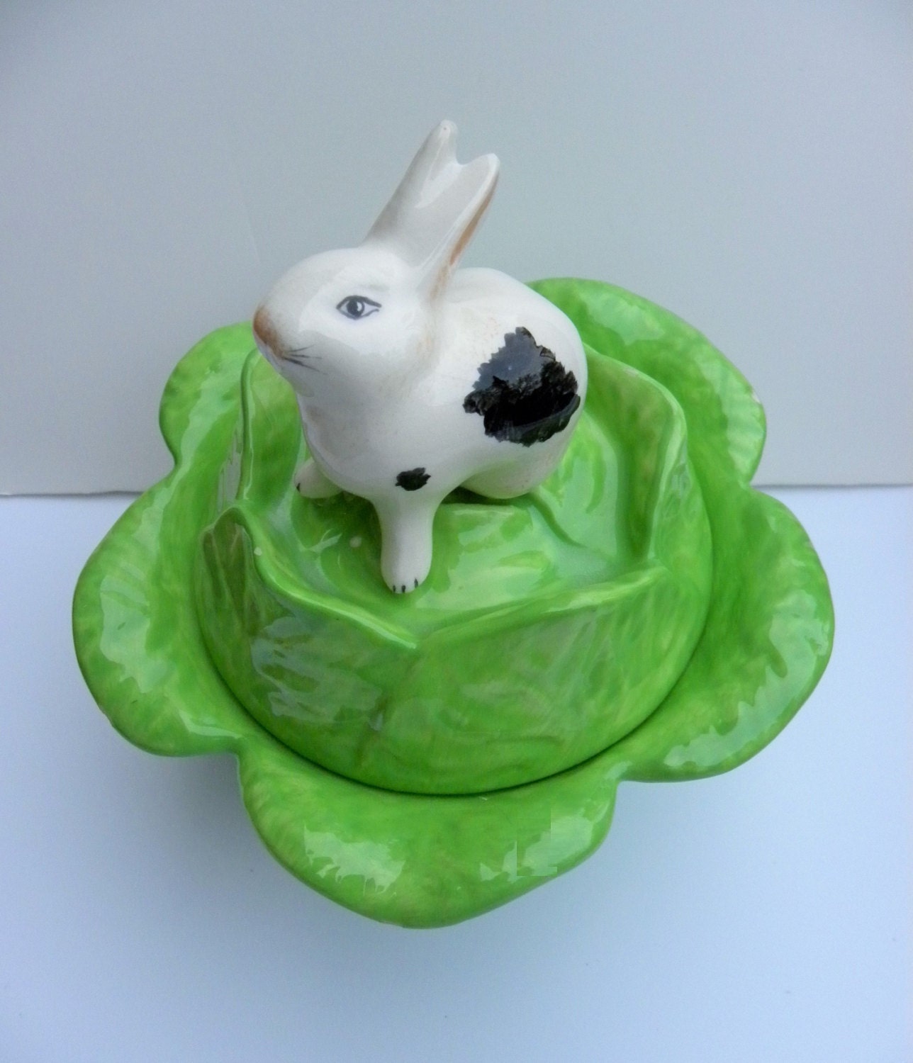 Ceramic Rabbit Cabbage Bowl with Lid Holland C Mold Set