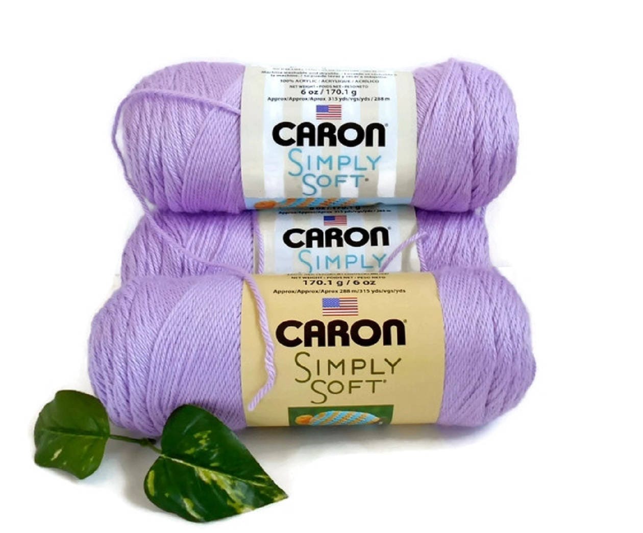 Purple Yarn Caron Simply Soft Lilac Orchid 6 oz Skein Crochet Knitting