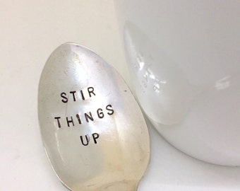 Hand stamped spoon. Tea spoon. Coffee spoon.